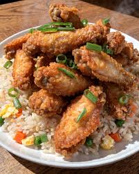 Crispy wings rice bowl